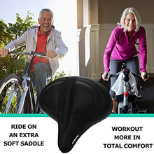 Load image into Gallery viewer, DAWAY Oversized Comfort Bike Seat - C40 Most Comfortable Extra Wide Soft Foam Padded Exercise Bicycle Saddle for Men Women Senior, Universal Fit for Cruiser, Stationary, Spin Bikes & Outdoor Cycling