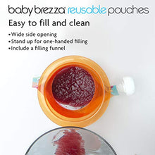 Load image into Gallery viewer, Baby Brezza Reusable Baby Food Storage Pouches, 10 Pack 7oz - Make Organic Food Puree for Kids or Toddlers and Store in Refillable Squeeze Pouches, Bulk Set is Freezer Safe & Washable
