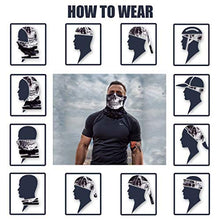 Load image into Gallery viewer, 3D Skull Print Face Bandana Neck Gaiter for Men Women, Sun UV Wind Dust Protection Half Mask Magic Scarf, Reusable Washable Cloth Fabric Balaclava Headwear for Motorcycle, Hiking, Halloween-6