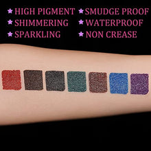 Load image into Gallery viewer, UCANBE 7 Colors Shimmer Liquid Eyeliner Makeup Set, Metallic Satin Finish Colorful Sparkling Eye Liner Pen, Long Lasting High Pigmented with Waterproof & Smudge Proof Formula