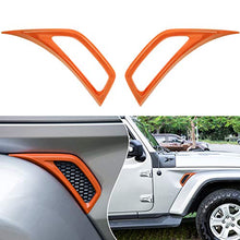 Load image into Gallery viewer, Bonbo Exterior Accessories Car Wheel Eyebrow Side Air Conditioning Vent Outlet Decoration Cover Trim ABS for 2018-2021 Jeep Wrangler JL JLU & Gladiator JT 2PCS (Orange)