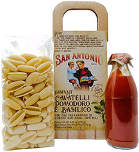 Load image into Gallery viewer, Authentic Gourmet Italian Food Gift, Artisan Pasta Kit with Cavatelli Pasta with Tomato and Basil Sauce, Product of Italy, Gifting for Holiday, Birthday, Christmas, Thanksgiving, Mothers and Fathers Day, Get Well Gifts