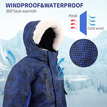 Load image into Gallery viewer, Yueta Boys Snowsuit One Piece Kids Ski Suit Coveralls Ski Jackets Jumpsuits Waterproof for 5 Years Toddler Snowboarding