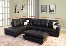 Load image into Gallery viewer, Beverly Fine Funiture Sectional Sofa Set, 91A Black