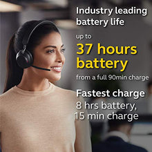 Load image into Gallery viewer, Jabra Evolve2 65 UC Wireless Headphones with Link380a, Stereo, Black – Wireless Bluetooth Headset for Calls and Music, 37 Hours of Battery Life, Passive Noise Cancelling Headphones