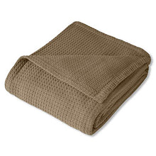 Load image into Gallery viewer, Sweet Home Collection 100% Fine Cotton Luxurious Basket Weave Blanket, Taupe