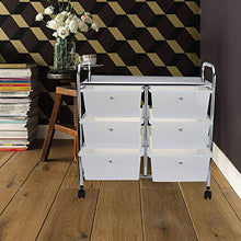 Load image into Gallery viewer, Mind Reader Rolling Utility Cart, One Size, White 6 Drawer