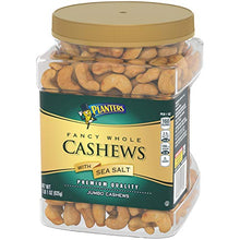 Load image into Gallery viewer, PLANTERS Fancy Whole Cashews with Sea Salt, 33 oz. Resealable Jar - Snack for Adults Made with Simple Ingredients - Good Source of Essential Nutrients - Kosher