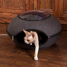 Load image into Gallery viewer, K&H PET PRODUCTS Thermo-Lookout Pod Heated Cat Bed, Gray, 4W, 22" Round
