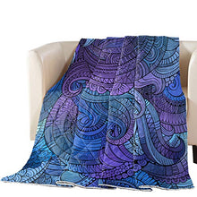 Load image into Gallery viewer, T&H XHome Luxury Quilted Comforter Bedspread-Thin Soft Cozy,Blue and Purple Vine Floral Pattern Reversible Stitched Summer Lightweight Quilt Coverlet for All Season