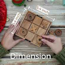 Load image into Gallery viewer, BSIRI Tic Tac Toe Wooden Board Game Table Toy Player Room Decor Tables Family XOXO Decorative Pieces Adult Rustic Kids Play Travel Backyard Discovery Night Level Drinking Romantic Decorations