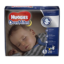 Load image into Gallery viewer, HUGGIES OverNites Diapers, Size 3, 28 ct., JUMBO PACK Overnight Diapers (Packaging May Vary)