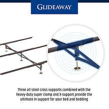 Load image into Gallery viewer, Glideaway X-Support Bed Frame Support System, GS-3 XS Model - 3 Cross Rails and 3 Legs - Strong Center Support Base for Full, Queen and King Mattress, Box Springs, and Bed Foundations