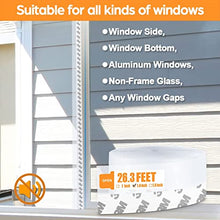 Load image into Gallery viewer, 26.3 Feet Door Weather Stripping, Silicone Seal Strip Window Seal Silicone Sealing Tape for Door Draft Stopper Adhesive Tape for Doors Windows and Shower Glass Gaps - Transparent, Width 1.4''