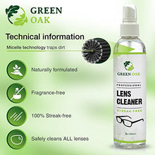 Load image into Gallery viewer, Lens Cleaner Spray Kit – Green Oak Professional Lens Cleaner Spray with Microfiber Cloths – Best for Eyeglasses, Cameras, and Lenses - Safely Cleans Fingerprints, Dust, Oil (2oz Travel Pack)