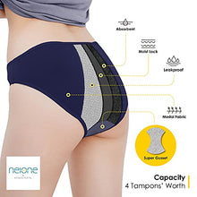 Load image into Gallery viewer, Neione Period Underwear Menstrual Postpartum Panties Absorbent Leakproof Underpants Women Supersoft Bikinis 3 Pack Cyrena M