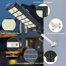 Load image into Gallery viewer, 500W Solar Street Light Outdoor Motion Sensor, 1000LED IP66 Waterproof Solar Security Flood Lights with Remote Control, Dusk to Dawn Solar LED Light Lamp for Garden,Yard,Basketball Court,Parking Lot