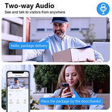 Load image into Gallery viewer, ETSROW Wireless Video Doorbell Camera with Chime, 2K Resolution, 10000mAh Rechargeable Battery, Motion Detection, 2-Way Audio, 166° View, Night Vision, IP65 Weatherproof, Support Local/Cloud Storage