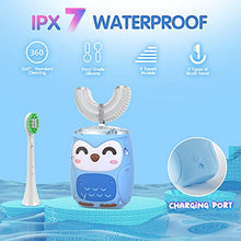 Load image into Gallery viewer, Kids Electric Toothbrush, Ultrasonic Autobrush Toothbrush Kids with 6 Modes, Whole Mouth Baby Toothbrush, IPX7 Waterproof, U Shaped Toothbrush for Children & Toddlers (2-6 Year) (Light Blue)