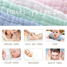 Load image into Gallery viewer, MUKIN Baby Muslin Washcloths - Natural Muslin Cotton Baby Wipes - Soft Newborn Baby Face Towel and Muslin Washcloth for Sensitive Skin- Baby Registry as Shower, 5 Pack 12x12 inches