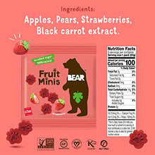 Load image into Gallery viewer, BEAR Fruit Snack Minis, Bite Sized Snacks for Kids, Gluten Free, Vegan, Non GMO, Strawberry, 0.7 Oz, Pack of 18
