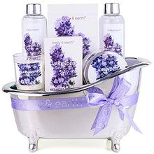 Load image into Gallery viewer, Gift Set for Women, Gift Basket for Women, Body & Earth Women Bath Set 7 Pcs Lavender Spa Basket with Shower Gel, Bubble Bath, Bath Salts, Body Lotion, Scented Candle, Mother's Day Gifts for Mom