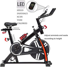 Load image into Gallery viewer, Exercise Bike Recumbent Spin Cycling Bike Indoor Cycle Stationary Workout Equipment with Pulse W/LCD Display and Adjustable Foot for Home Office (Black)