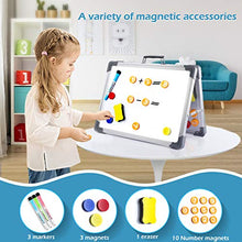 Load image into Gallery viewer, Homemaxs Small White Board Dry Erase Board,White Magnetic Boards Portable Dry Erase Board for Kids and Students Double Sided Foldable Desktop Whiteboard for School Home Kitchen Office 12" x 16"