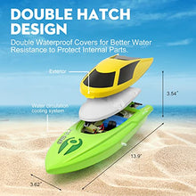 Load image into Gallery viewer, Zyerch RC Boat - Remote Control Boat with LED Light for Pools and Lakes, 2.4Ghz Self-Righting RC Boats for Adults and Kids, Boat with 2 Rechargeable Battery, Low Battery Alarm, 25 km/h, Green