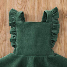 Load image into Gallery viewer, Karuedoo Baby Girls Velvet Suspender Skirt Infant Toddler Ruffled Casual Strap Sundress Summer Outfit Clothes (2-3T, Green 2(Velvet))