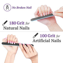 Load image into Gallery viewer, Nail Files and Buffer, TsMADDTs Professional Manicure Tools Kit Rectangular Art Care Buffer Block Tools 100/180 Grit 12Pcs/Pa(Black)