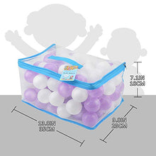 Load image into Gallery viewer, Lightaling 100pcs White & Purple Ocean Balls & Pit Balls Soft Plastic Phthalate & BPA Free Crush Proof - Reusable and Durable Storage Mesh Bag with Zipper