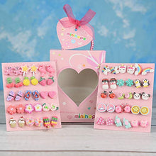 Load image into Gallery viewer, Minihope Hypoallergenic Plastic Post Earrings for Girls, Cute Multiple Animal Unicorn Donut Stud Earrings for Little Girls Kids, Made with Polymer Clay, Best gifts for girls, (30 Pairs)