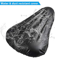Load image into Gallery viewer, Zacro Gel Bike Seat Cover - Extra Soft Gel Bicycle Seat with Cross Straps and Reflecting Strip of The Bottom, Bike Saddle Cushion with Water&Dust Resistant Cover (Black)