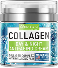 Load image into Gallery viewer, Collagen Cream - Anti Aging Face Moisturizer - Day & Night - Made in USA - Natural Formula with Hyaluronic Acid & Vitamin C - Cleanse, Moisturize, and Protect Your Skin