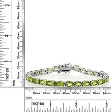 Load image into Gallery viewer, Gem Stone King 925 Sterling Silver Peridot Gemstone Birthstone Women's Tennis Bracelet, 12.00 Cttw Jewelry 7 Inch