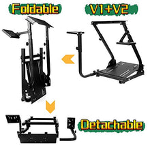 Load image into Gallery viewer, Hottoby Racing Wheel Stand Pro Racing Simulator Frame for Logitech G25 G27 G29 G920 G923 Double Gear Shifter Mount for Logitech Driving Force Shifter Handbrake fit for PC PS4 Xbox Pedals Not Included