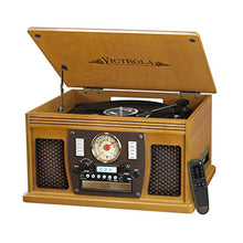 Load image into Gallery viewer, Victrola 8-in-1 Bluetooth Record Player & Multimedia Center, Built-in Stereo Speakers - Turntable, Wireless Music Streaming, Real Wood | Oak