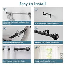 Load image into Gallery viewer, Adjustable Curtain Rod Set -1 inch Black Curtain Rods, Large Window Curtain Rod and Bracket,1 inch Drapery Rods for Bedroom,Kitchen,Sliding Glass Door (34-100”)