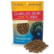 Load image into Gallery viewer, Charlee Bear Grain Free Crunch Dog Treats, Bacon & Blueberry Flavor, 8 oz