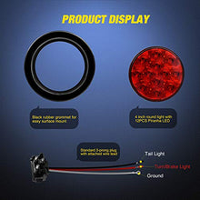 Load image into Gallery viewer, Nilight - TL-18 2PCS 4" Round Red LED Trailer Tail Lights w/Surface Mount Grommet Plugs IP67 Stop Brake Turn Tail Lights for Truck Trailer RV Jeep, 2 Years Warranty