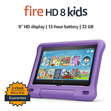 Load image into Gallery viewer, Fire HD 8 Kids tablet, 8" HD display, ages 3-7, 32 GB, includes a 1-year subscription to Amazon Kids+ content, Purple Kid-Proof Case, (2020 release)