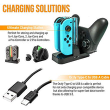 Load image into Gallery viewer, Switch Accessories Bundle - Orzly Geek Pack for Nintendo Switch: Case & Screen Protector, Joycon Grips & Racing Wheels, Switch Controller Charge Dock, Comfort Grip Case & More - JetBlack