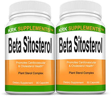 Load image into Gallery viewer, 2 Bottles Beta Sitosterol 800mg Per Serving 180 Total Capsules Prostate Support KRK Supplements