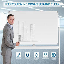 Load image into Gallery viewer, Mobile Whiteboard, Double Sided Dry Erase Board Aluminum Frame, Rolling Stand White Board & Accessories with 4 Markers, 1 Eraser, 12 Push Stickers (48x32)