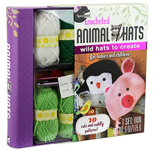 Load image into Gallery viewer, SpiceBox Adult Art Craft & Hobby Kits Gift Set Crochet Animal Hats