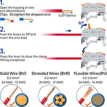 Load image into Gallery viewer, GKEEMARS DIN Rail Terminal Blocks, Universal Wiring Connector Lever Connectors for Electrical Wires KV-121 (10 Pcs)