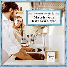 Load image into Gallery viewer, Home Acre Designs Sponge Holder for Kitchen Sink - Ceramic Porcelain Cup for Sponges - Rustic Farmhouse Decor - White