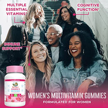 Load image into Gallery viewer, Vitamins for Women with Organic Ingredients | Vegan Womens Vitamins | Immune Support Daily Women's Multivitamin | Hair, Skin and Nail Gummy Vitamins for Women | 0g Sugar Per Serving | 60 Count