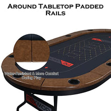 Load image into Gallery viewer, PEXMOR Foldable 10 Player Poker Table, Folding Blackjack Casino Card Game Table with Stainless Steel Cup Holders & Padded Rails, Portable Texas Holdem Poker Table